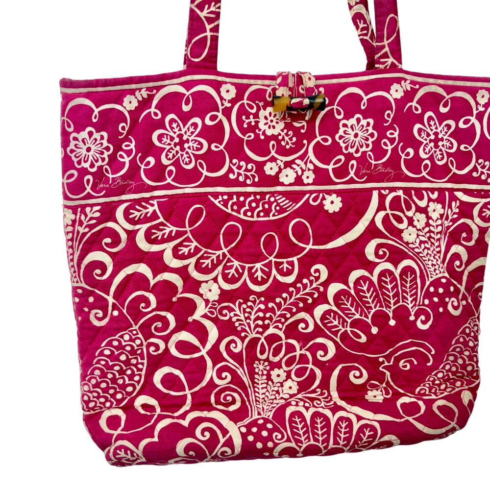 Vera Bradley Quilted Floral Tote Bag Handbag Purse Boho Cottage 14 x 12